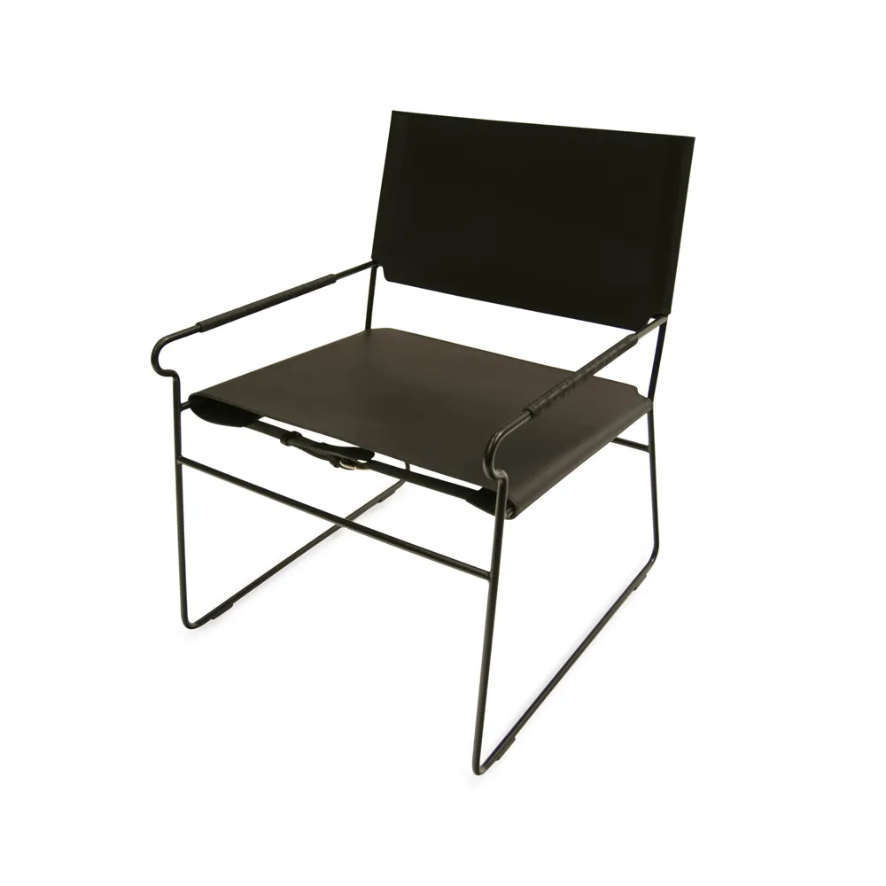 Fauteuil Next Rest, cuir noir, support noir OX Denmarq