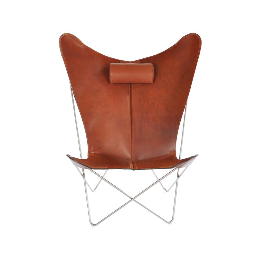 OX Denmarq Fauteuil papillon KS Chair cognac | Design Scandinave | Chaises, tabourets & poufs | Marron