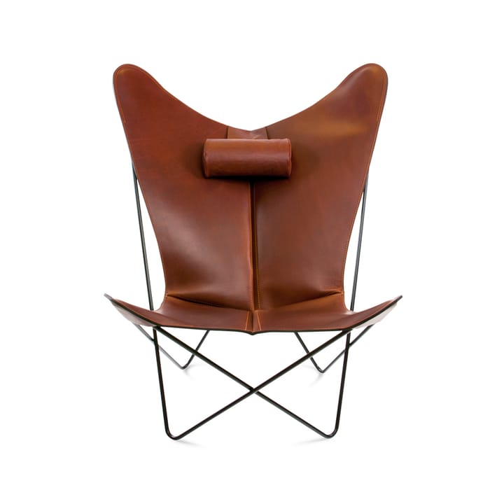 Fauteuil papillon KS Chair - cuir cognac, support noir - OX Denmarq