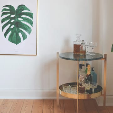 Guéridon Deck - teck, support noir, étagère en marbre noir - OX Denmarq