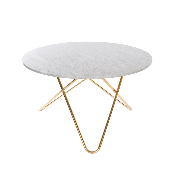 Table à manger Big O Table - marbre de Carrare, structure en laiton - OX Denmarq