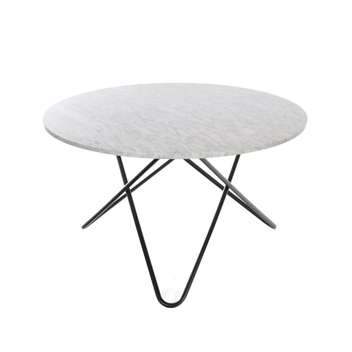 Table à manger Big O Table - marbre de Carrare, structure noire - OX Denmarq