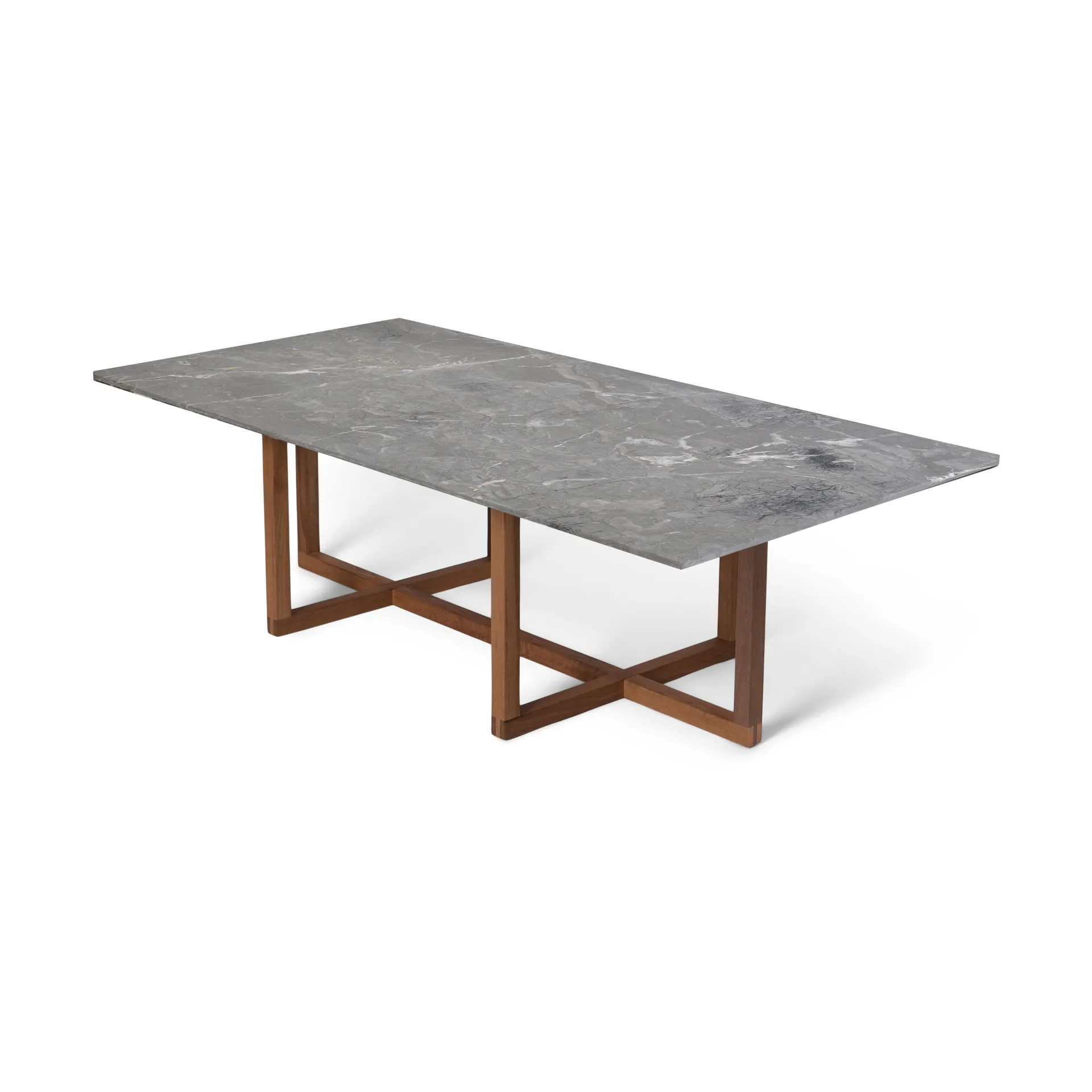 Table basse Big Ninety 70x140 cm, dessous en chêne fumé, Marbre gris OX Denmarq