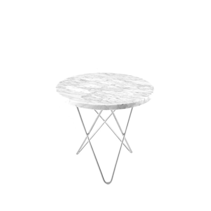Table basse Mini O - marbre blanc, support en acier inoxydable - OX Denmarq