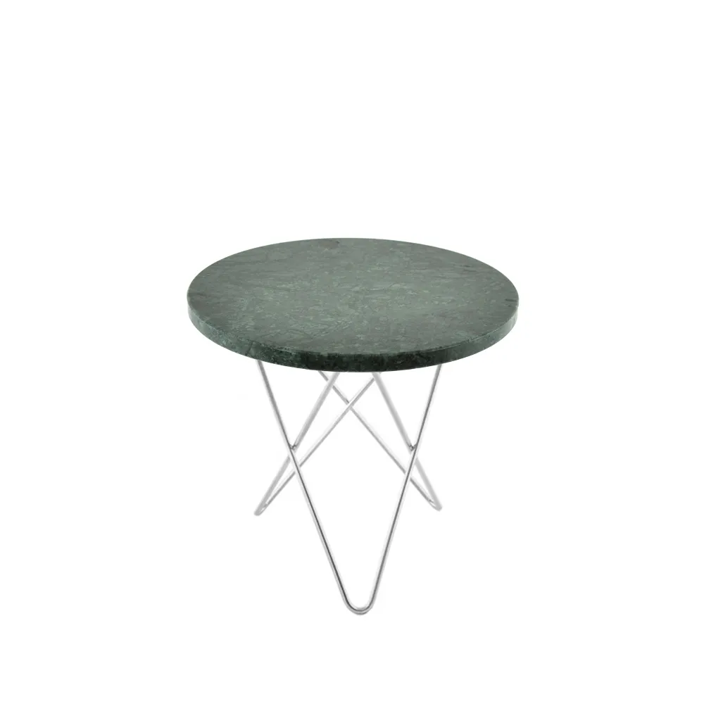 Table basse Mini O, marbre indio, support en acier inoxydable OX Denmarq