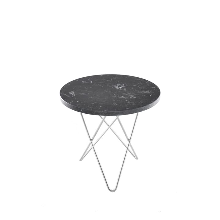 Table basse Mini O - marbre marquina, support en acier inoxydable - OX Denmarq