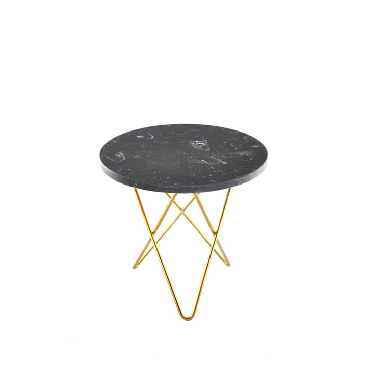 Table basse Mini O - marbre marquina, support en laiton - OX Denmarq