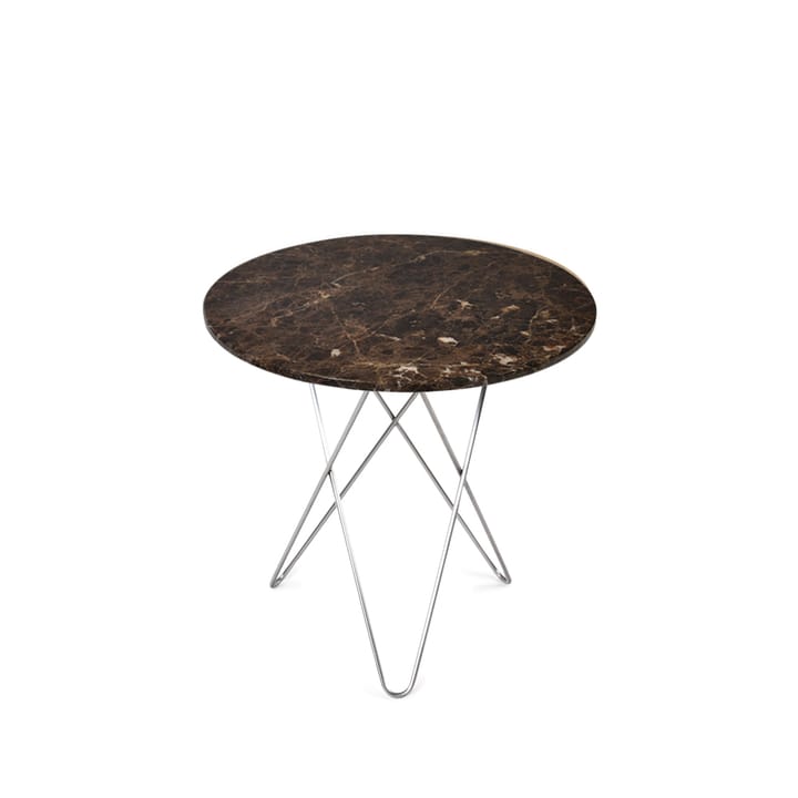 Table basse Mini O Tall - marbre marron, support en acier inoxydable - OX Denmarq