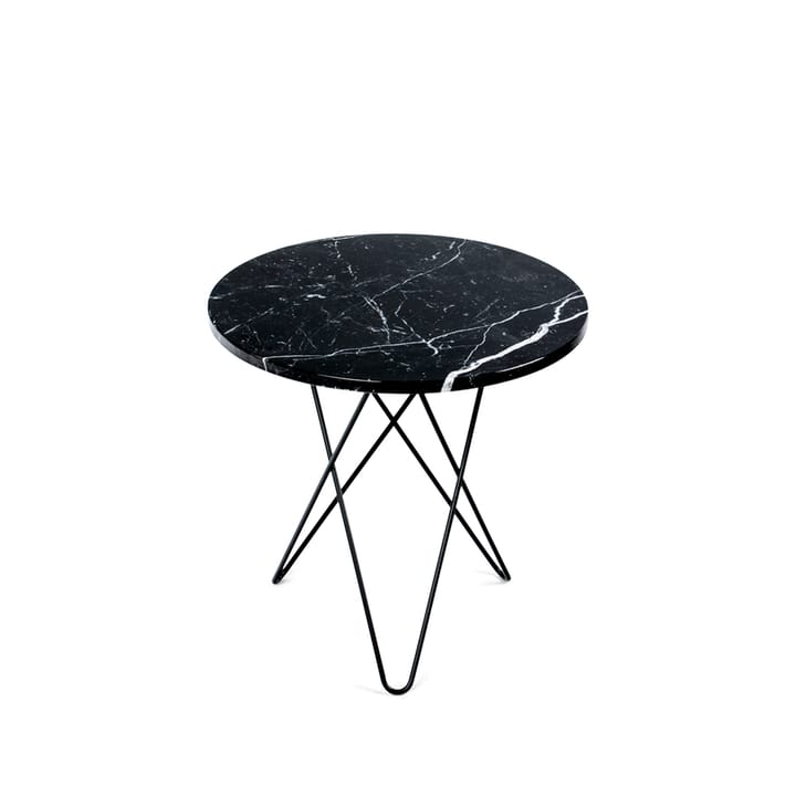 Table basse Mini O Tall - marbre noir, support noir - OX Denmarq
