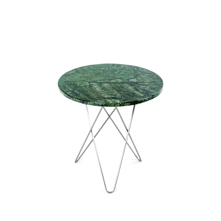 Table basse Mini O Tall - marbre vert, acier inoxydable - OX Denmarq
