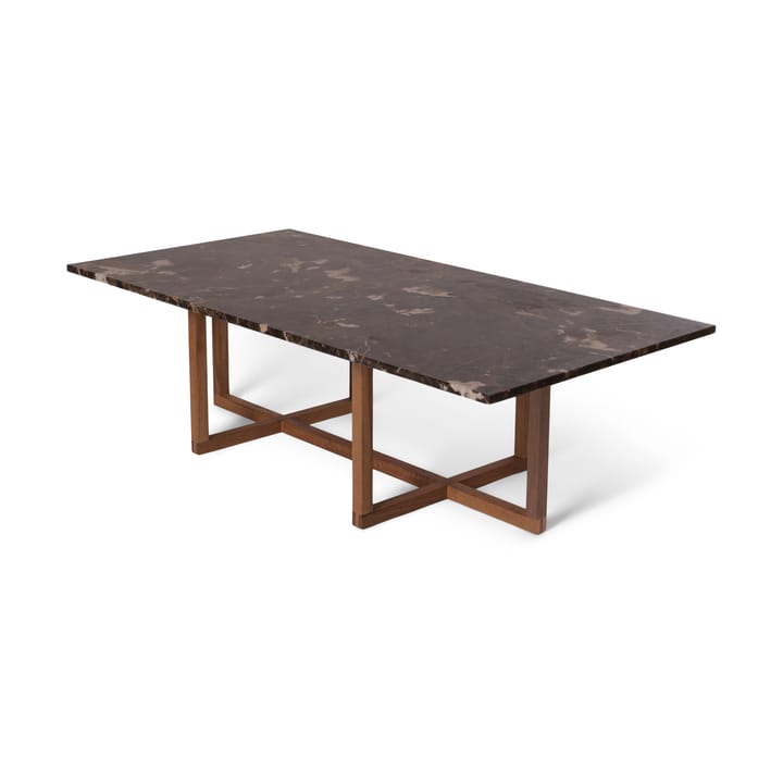 Table basse Ninety 60x120 cm, dessous en chêne fumé - Marbre brun - OX Denmarq