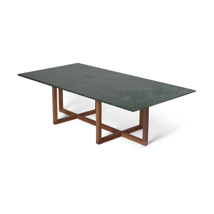 Table basse Ninety 60x120 cm, dessous en chêne fumé - Marbre vert - OX Denmarq