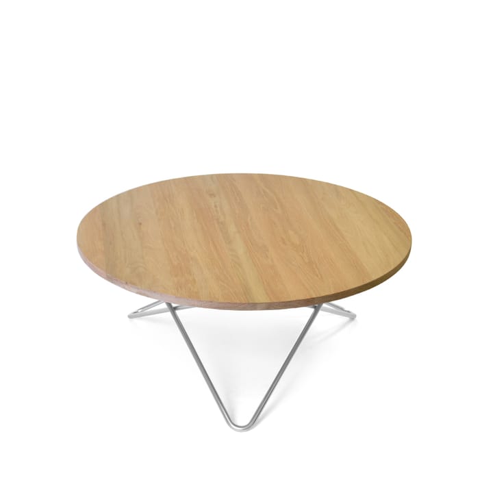 Table basse O - chêne laqué mat, cadre en acier inoxydable - OX Denmarq