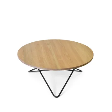 Table basse O - chêne laqué mat, support laqué noir - OX Denmarq