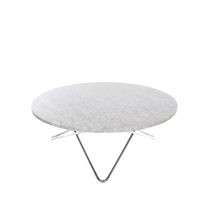 Table basse O Large - marbre de Carrare, support en acier inoxydable - OX Denmarq