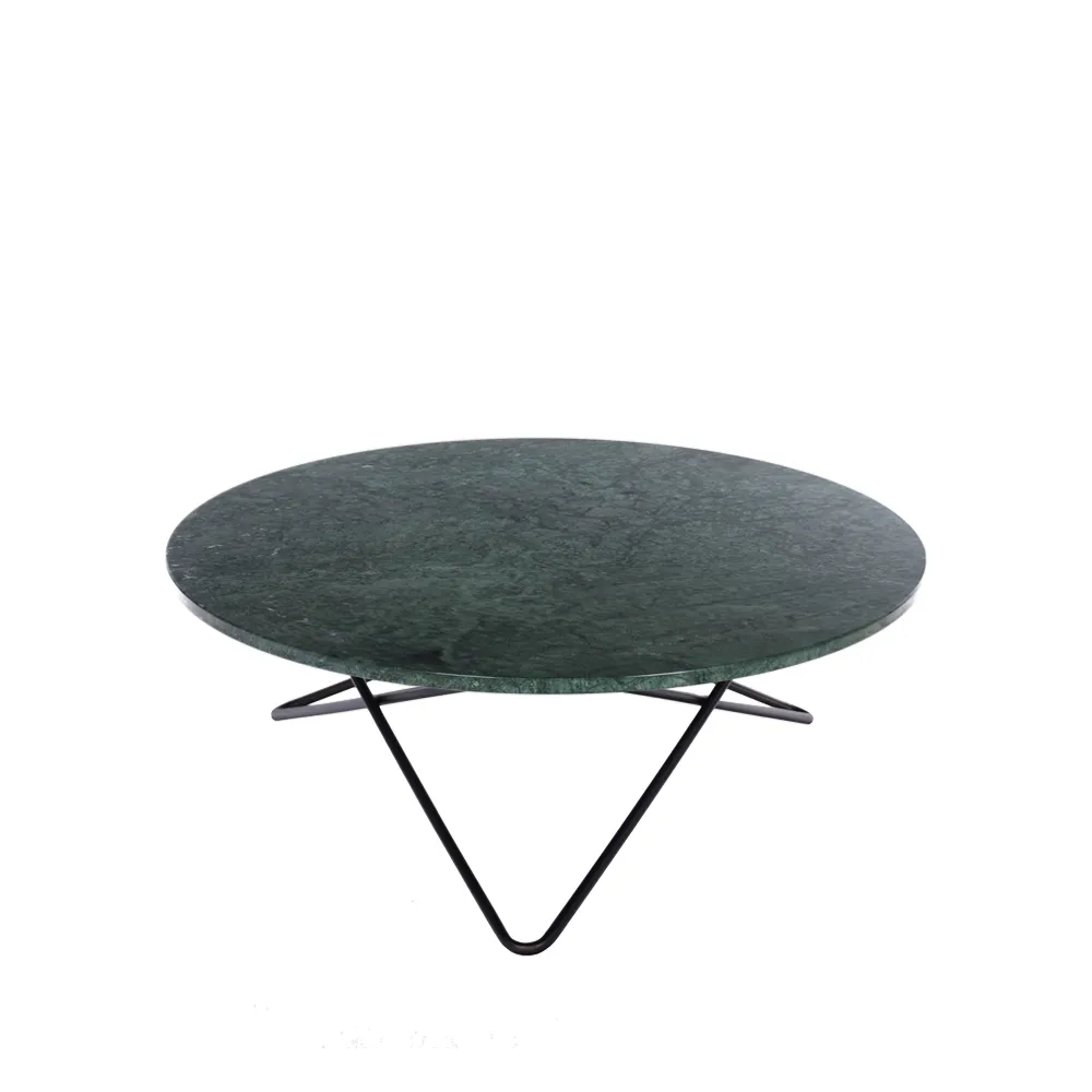 Table basse O Large, marbre indien, support laqué noir OX Denmarq