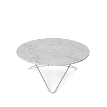 Table basse O - marbre blanc, support en acier inoxydable - OX Denmarq