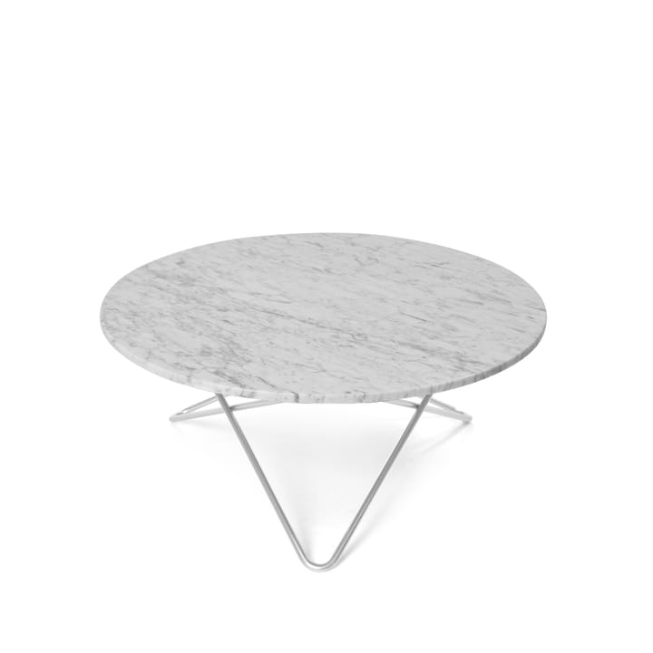 Table basse O - marbre blanc, support en acier inoxydable - OX Denmarq