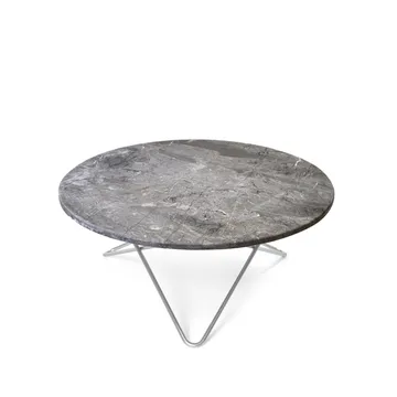 Table basse O - Marbre gris, support en acier inoxydable - OX Denmarq