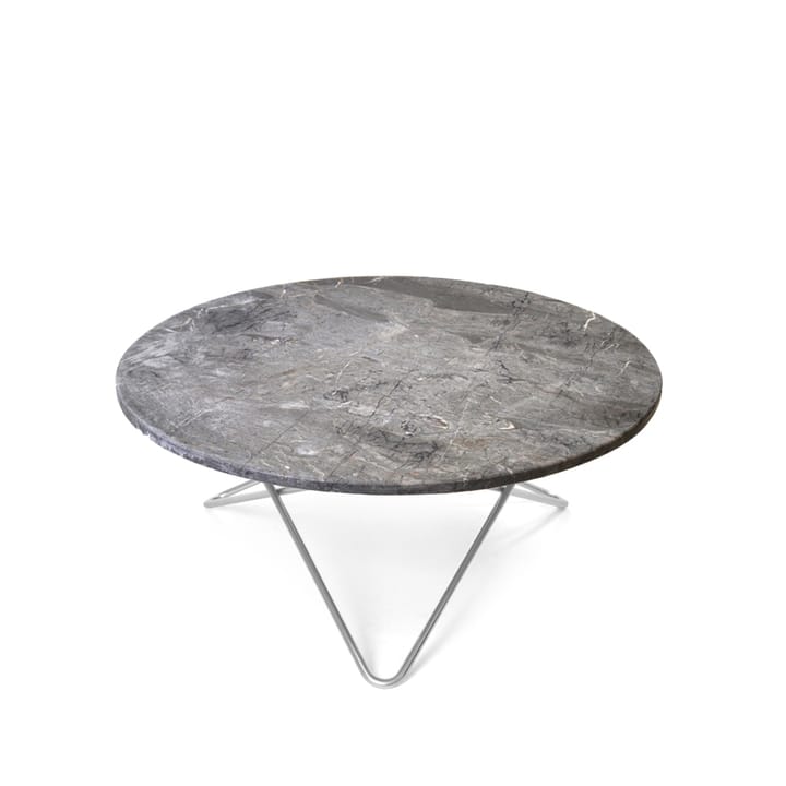 Table basse O - marbre gris, support en acier inoxydable - OX Denmarq