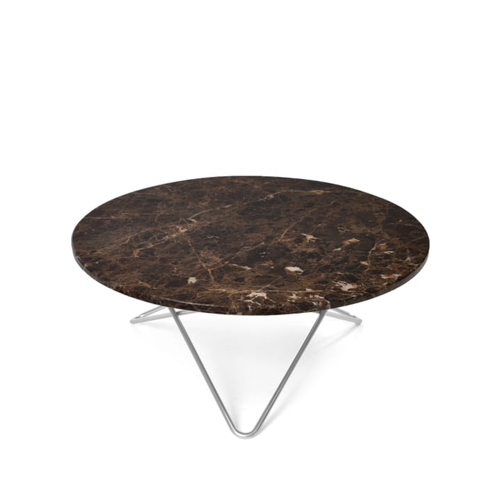 Table basse O - marbre marron, support en acier inoxydable - OX Denmarq