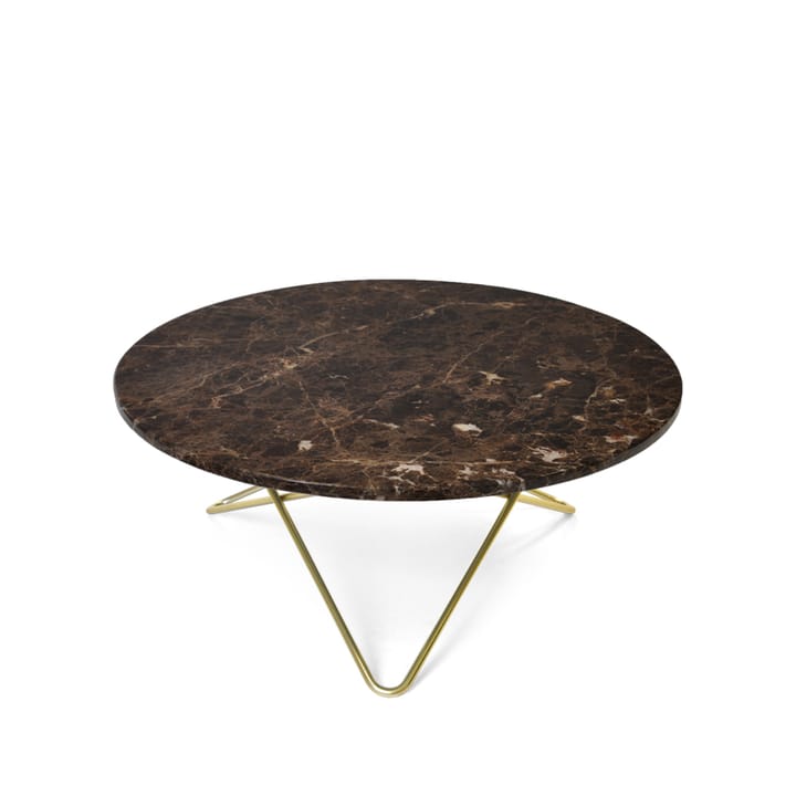 Table basse O - marbre marron, support en laiton - OX Denmarq