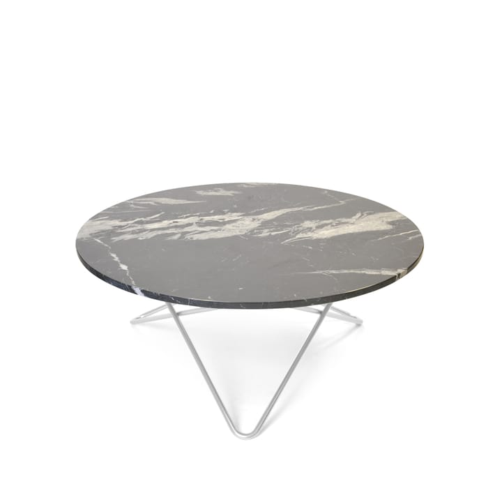 Table basse O - marbre noir, support en acier inoxydable - OX Denmarq