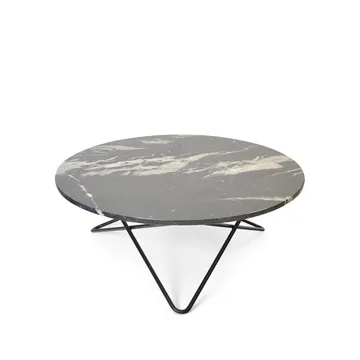 Table basse O - marbre noir, support noir - OX Denmarq