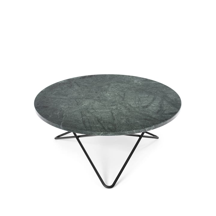 Table basse O - marbre vert, support laqué noir - OX Denmarq