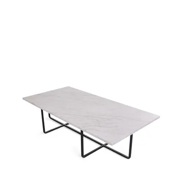 Table basse rectangulaire Ninety - marbre de Carrare, support noir - OX Denmarq