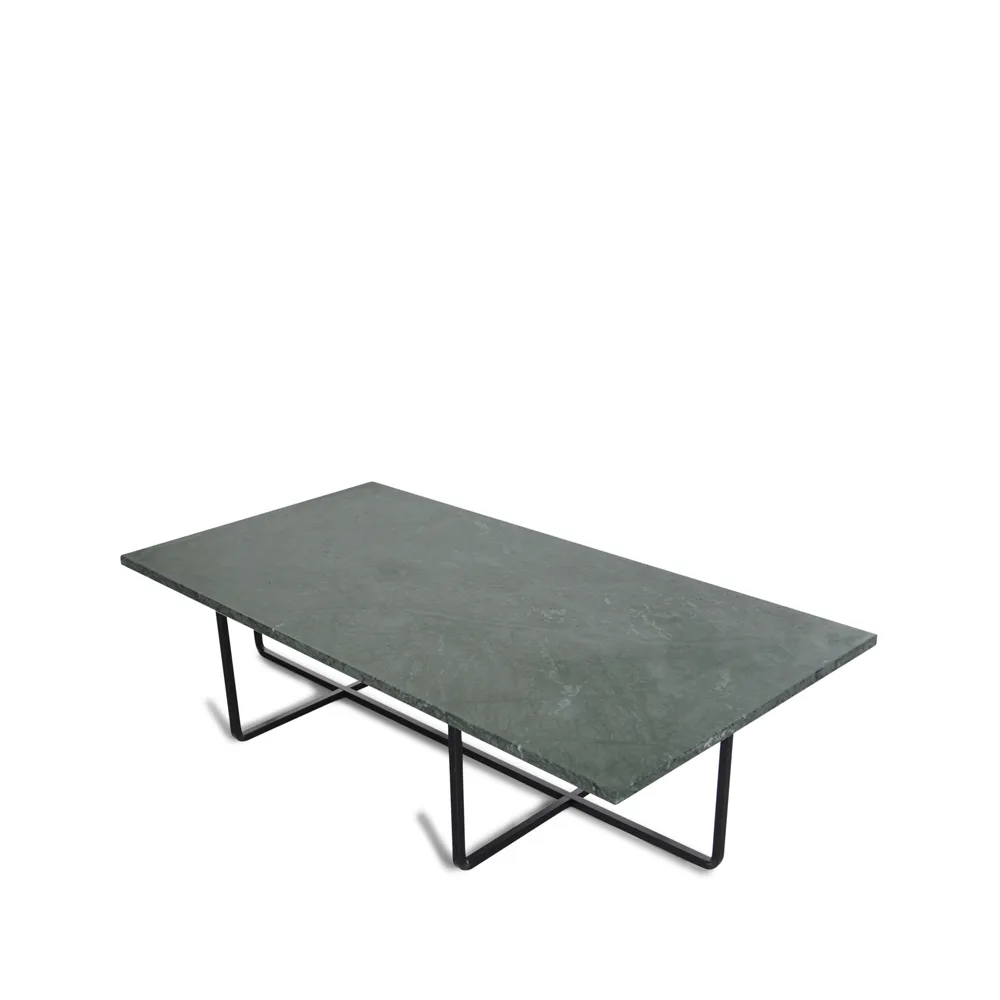 Table basse rectangulaire Ninety, marbre indien, support noir OX Denmarq