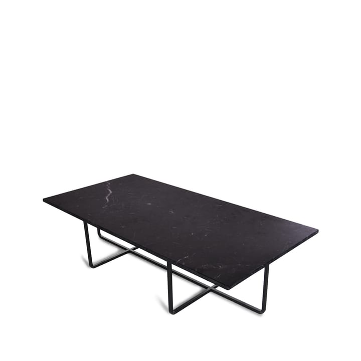 Table basse rectangulaire Ninety - marbre marquina, support noir - OX Denmarq