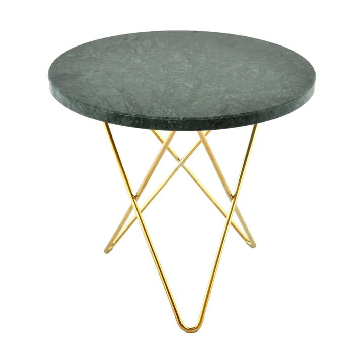 Table d'appoint Mini O Ø40 H37, structure en laiton - marbre vert - OX Denmarq