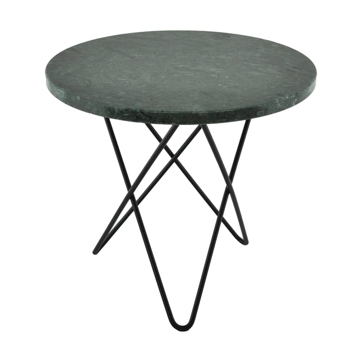 Table d'appoint Mini O Ø40 H37, structure noire - marbre vert - OX Denmarq