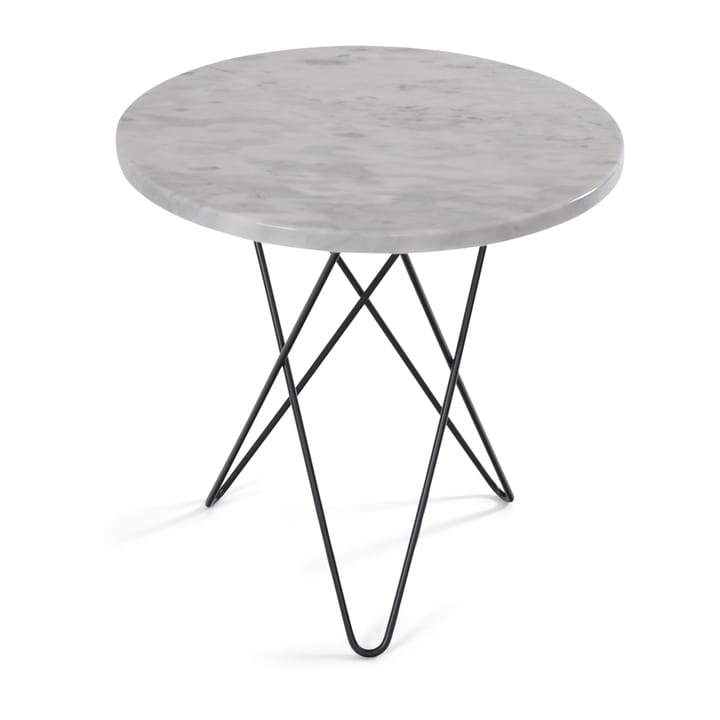 Table d'appoint Mini O Tall Ø50 H50, structure noire - marbre blanc - OX Denmarq