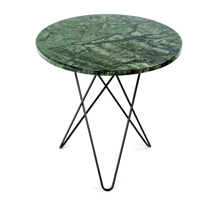 Table d'appoint Mini O Tall Ø50 H50, structure noire - marbre vert - OX Denmarq