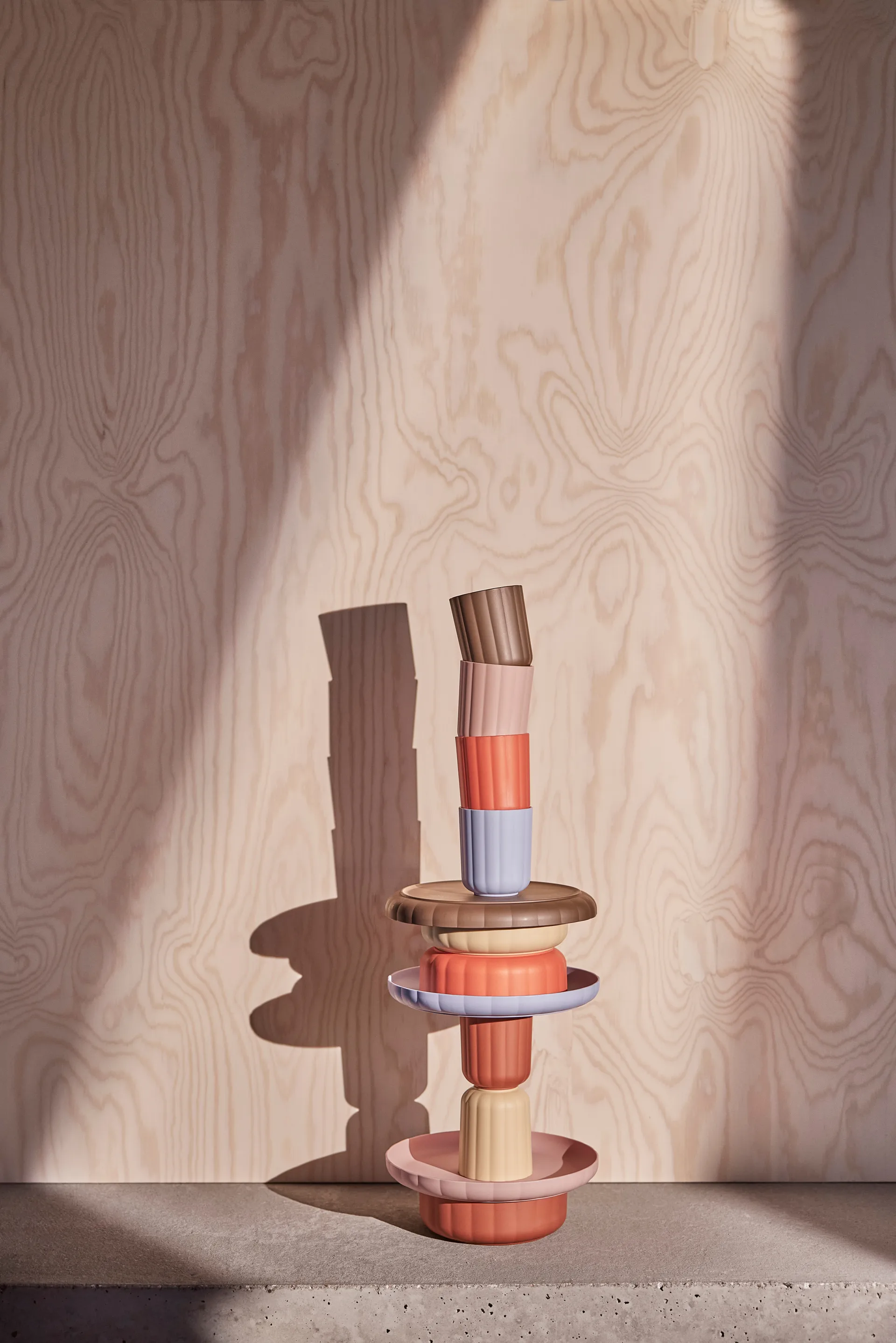 Assiette & bol Pullo 2 pièces, Caramel-ice blue OYOY