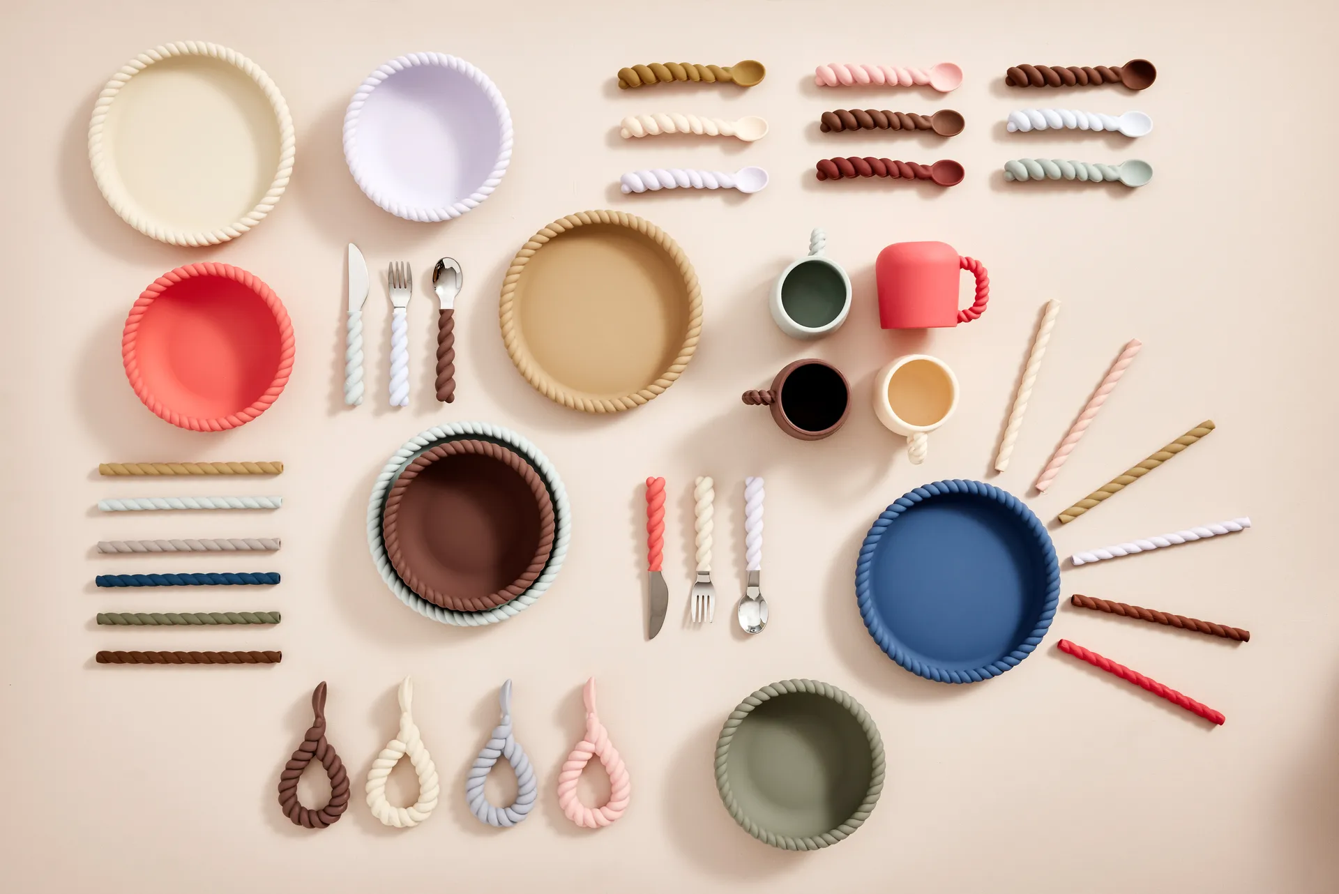Assiette et bol Mellow, LightRubber-Lavender OYOY
