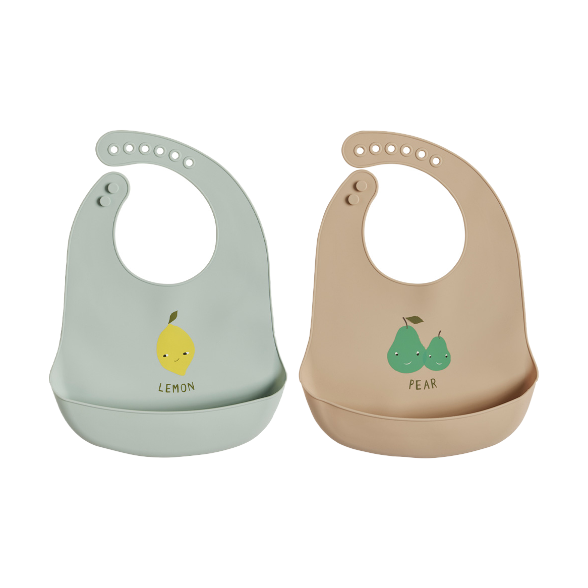 OYOY Bavoir Yummy lot de 2 Minty-camel | Design Scandinave | Autres ustensiles de cuisine | Gris