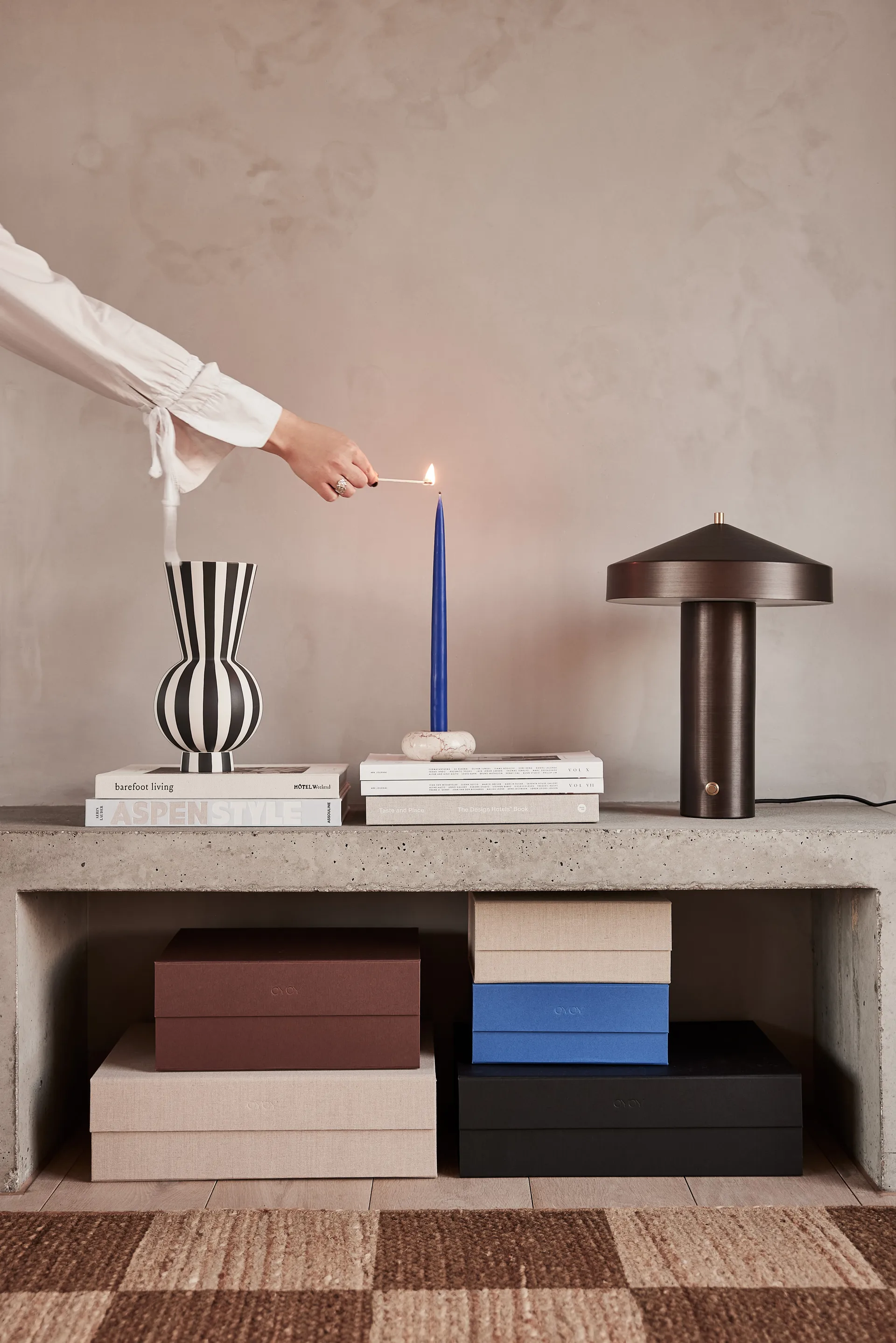 Boîte de rangement Hako 18x25 cm, Optic blue OYOY