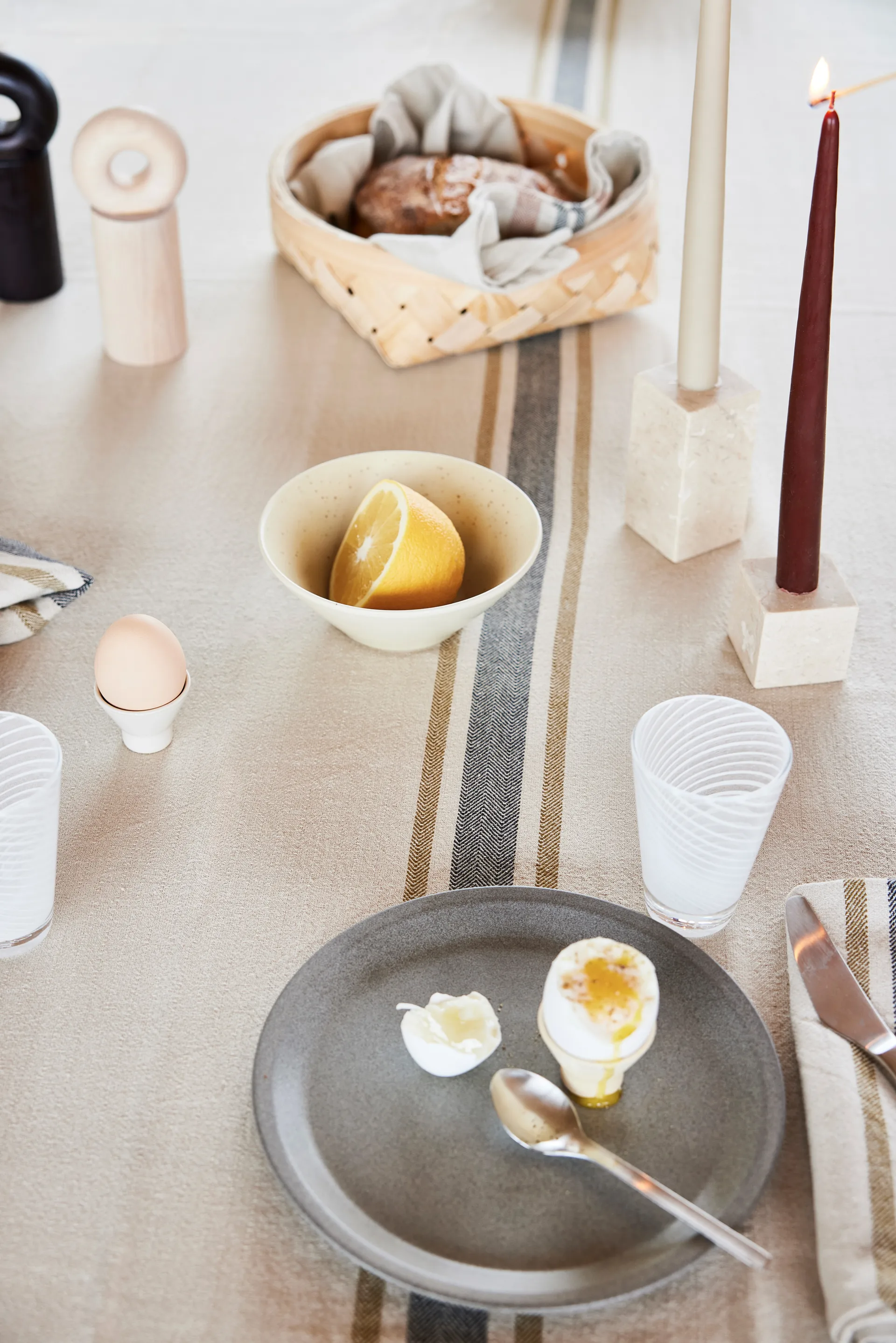 Bougeoir Savi 5 cm, Beige OYOY