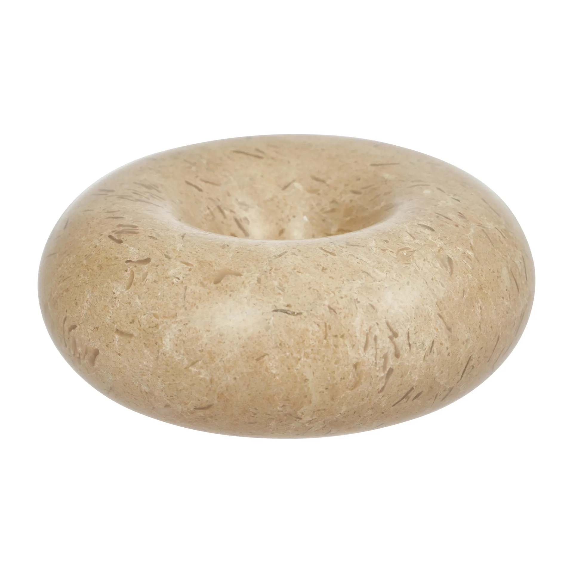 Bougeoir Savi marbre small 4 cm, Beige OYOY