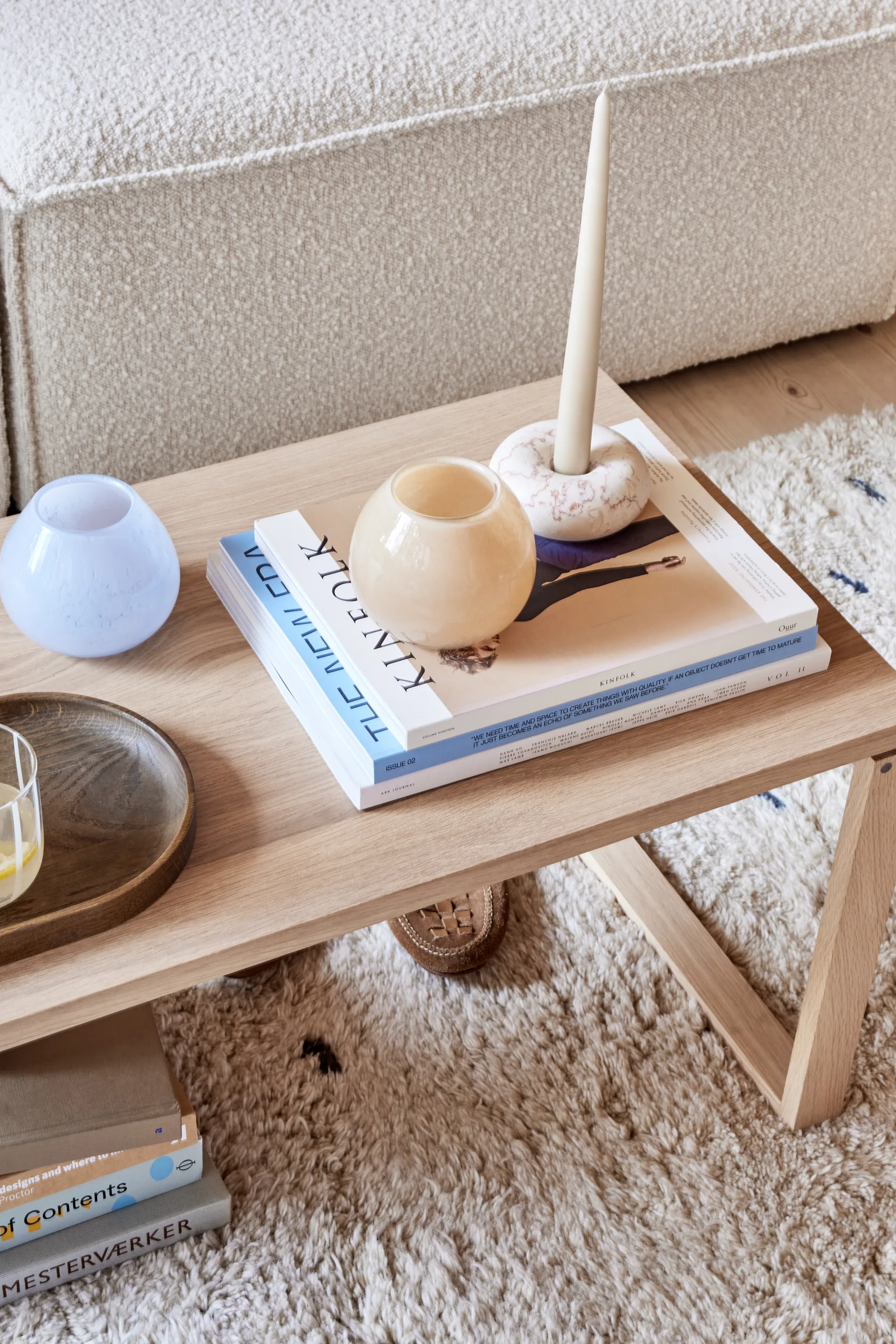 Bougeoir Savi marbre small 4 cm, Offwhite OYOY