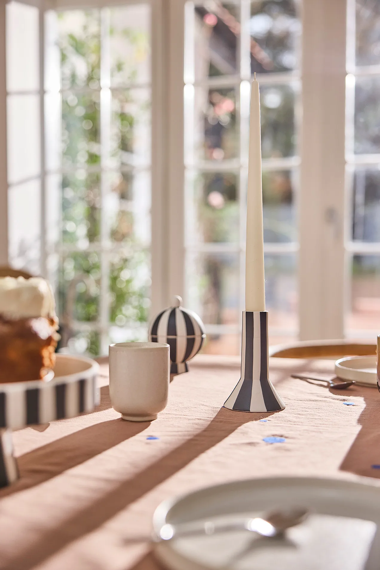 Bougeoir Toppu haut 11 cm, White-black OYOY