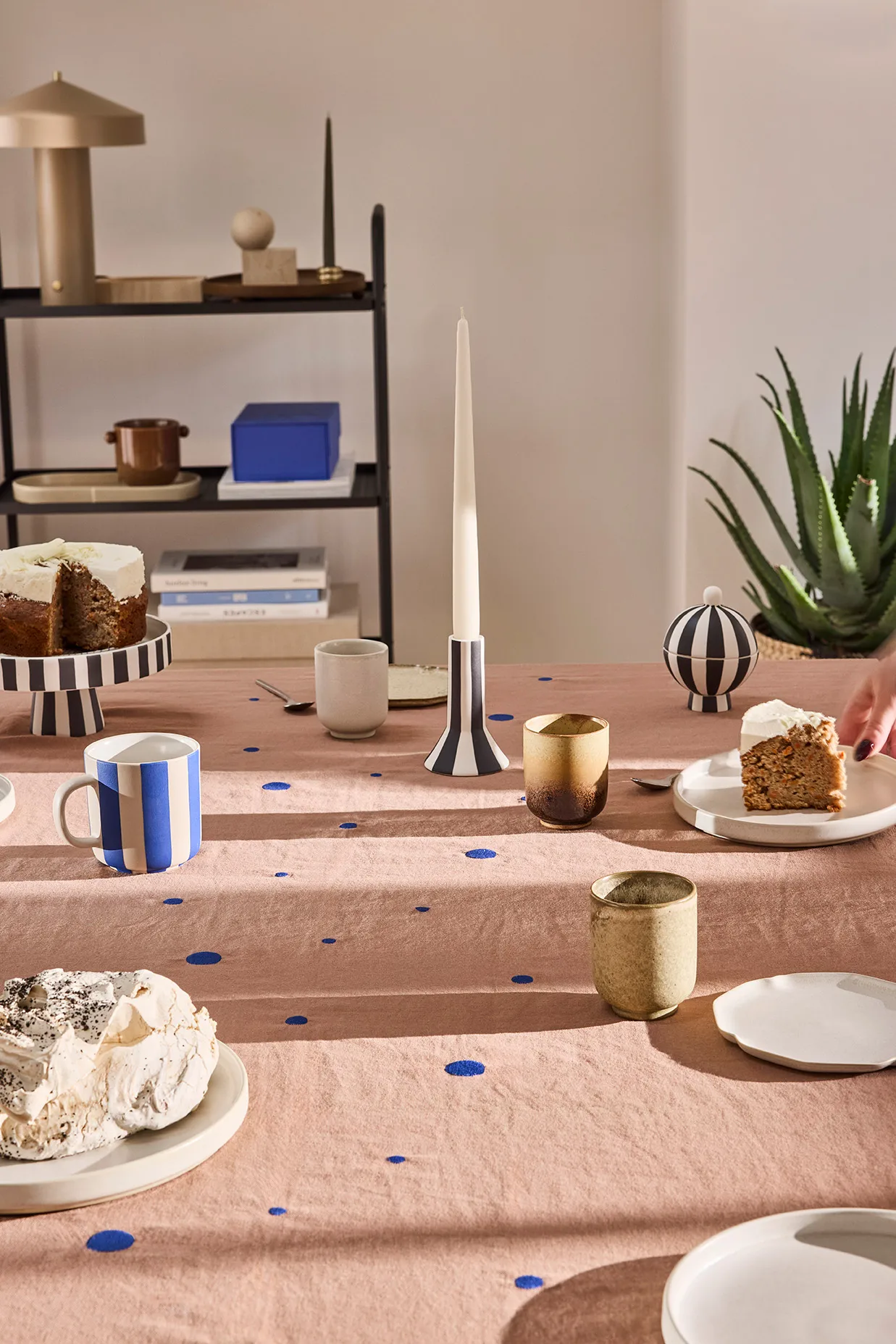 Bougeoir Toppu haut 11 cm, White-black OYOY