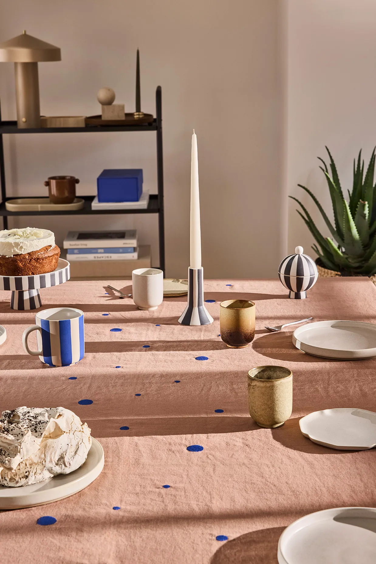 Bougeoir Toppu haut 11 cm, White-black OYOY