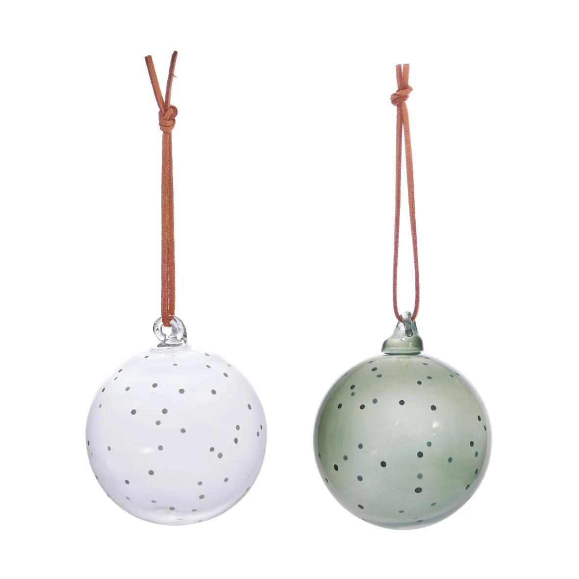 Boules Natale Christmas, lot de 2, Clair-vert OYOY