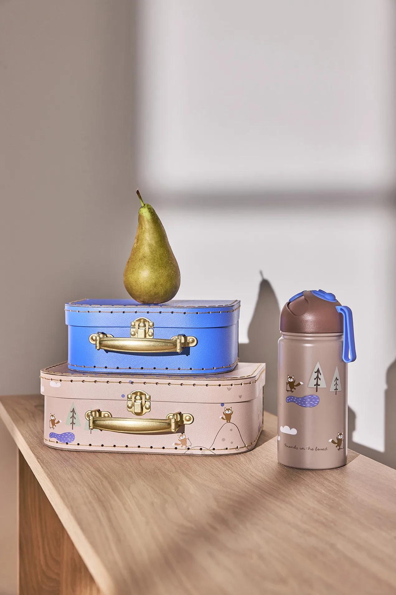 Bouteille isotherme Friends in the Forest 36 cl, Blue OYOY