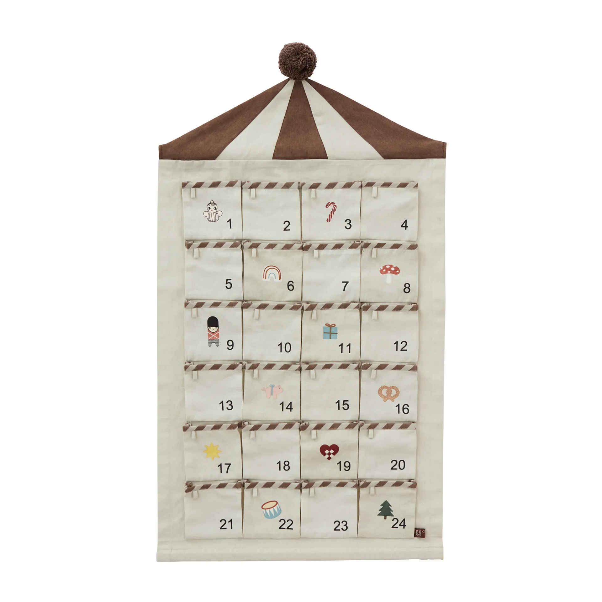 Calendrier de l'Avent Circus Christmas 50x85 cm, Beige-brown OYOY