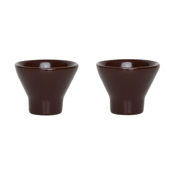 OYOY Coquetier Yuka lot de 2 Dark Terracotta | Design Scandinave | Coquetiers | Noir